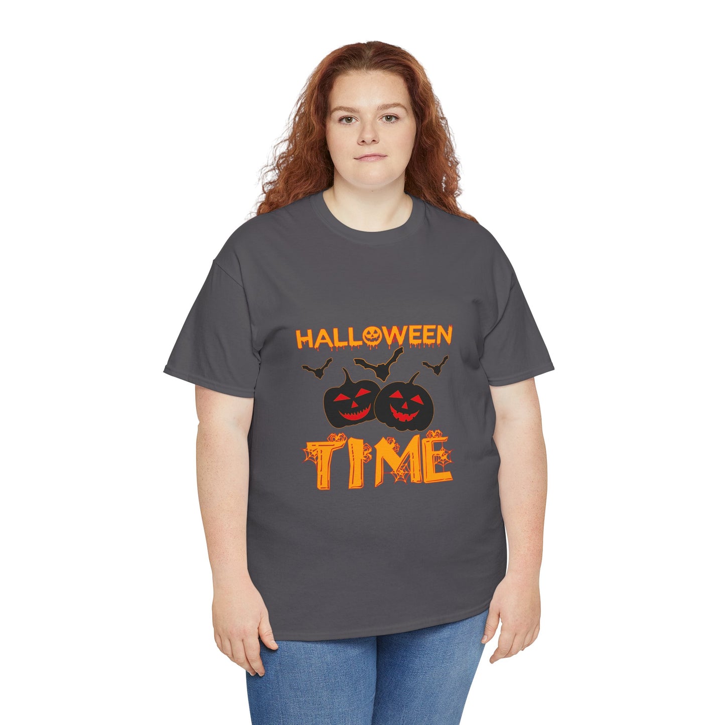 🎃 “Halloween Time” Jack-O’-Lantern Pumpkins T-Shirt 👻🕷️