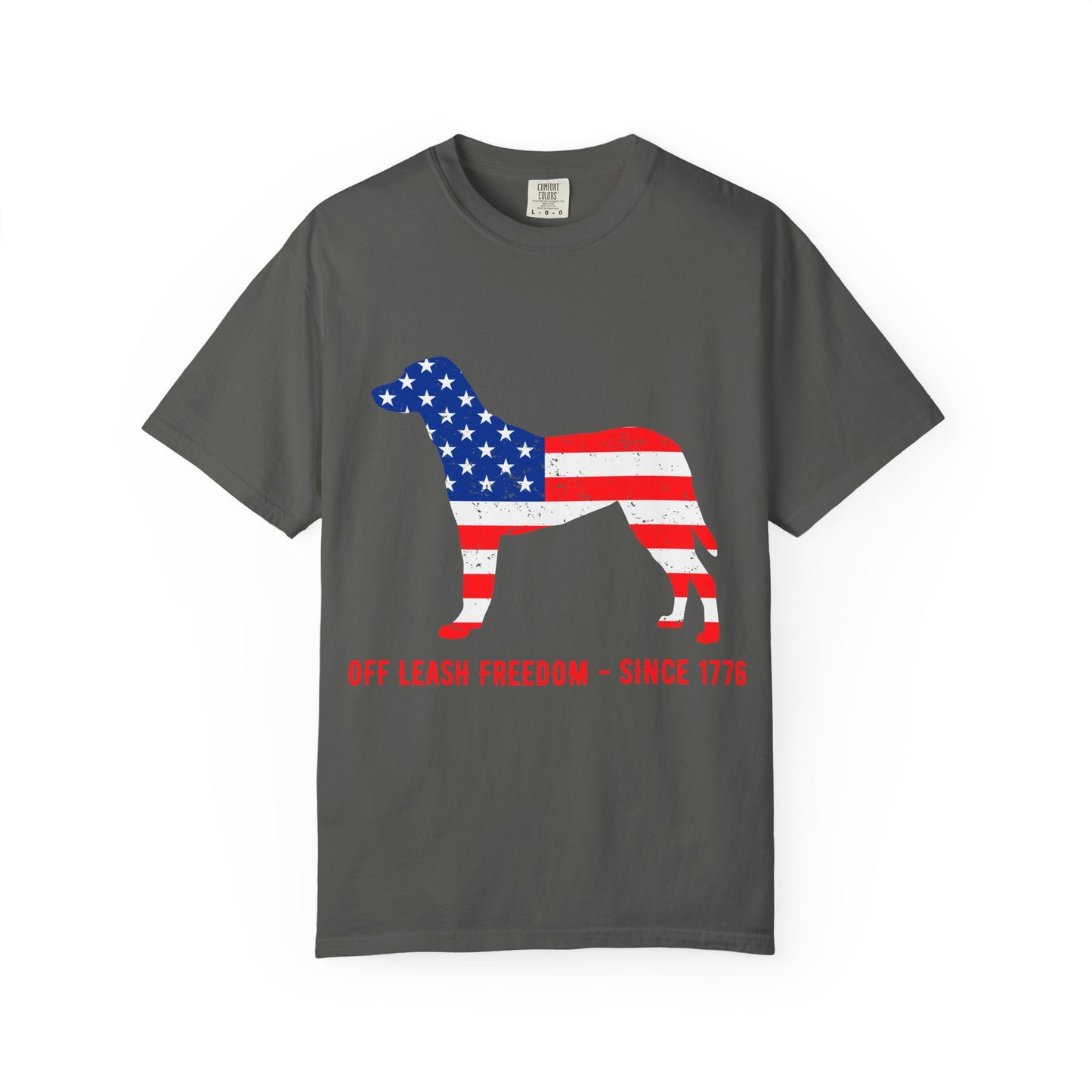 Freedom Dog Graphic T-Shirt, USA Flag Tee, Unisex Dog Lover Shirt, Patriotic Gift for Dog Owners, Casual Everyday Wear