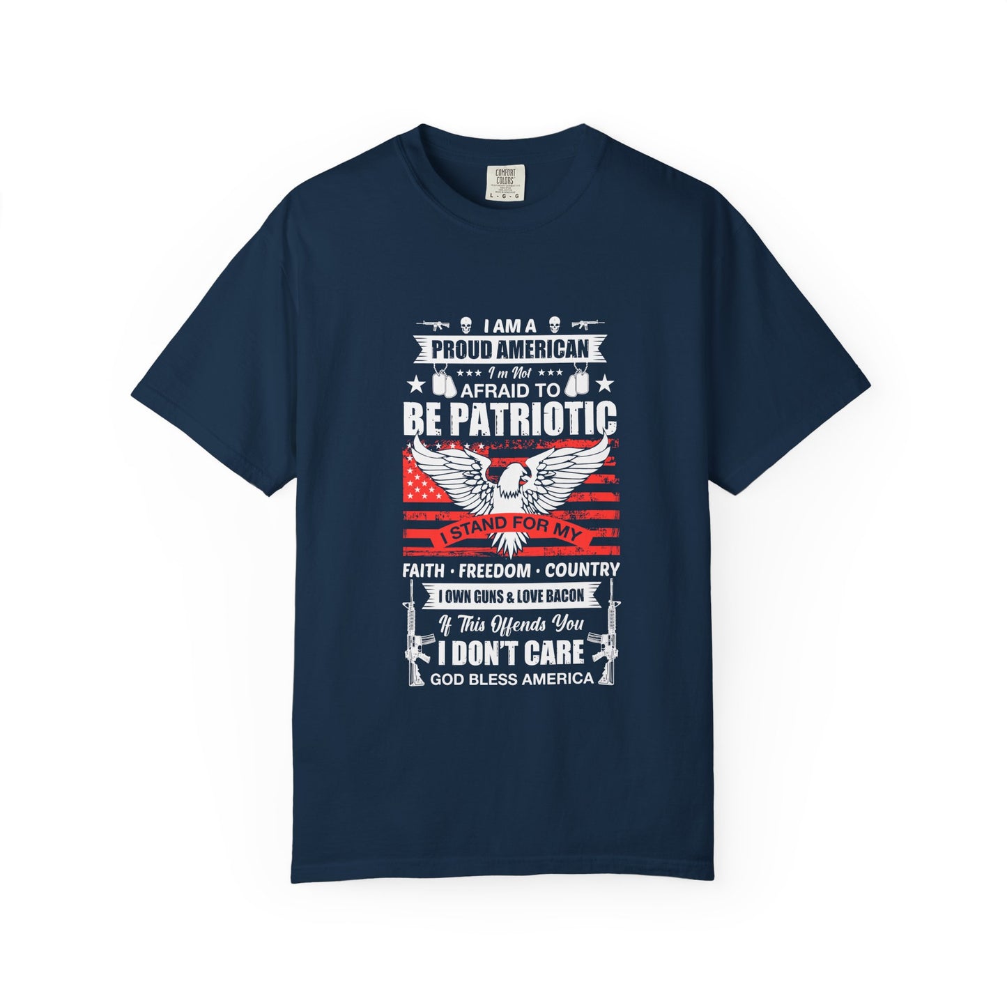Patriotic T-shirt with Eagle Design, Perfect for Independence Day, Veteran's Day, BBQs, Casual Wear, Gift for Proud Americans