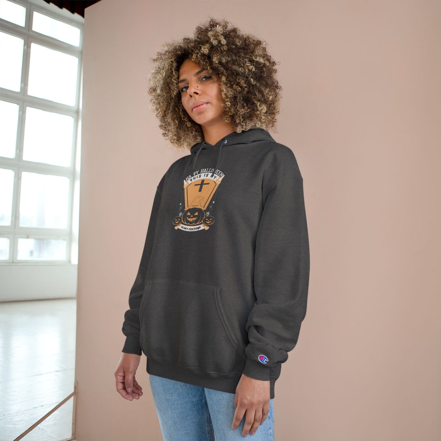 π Hoodie: Scary Costume Heat by SteelGritWear & Champion