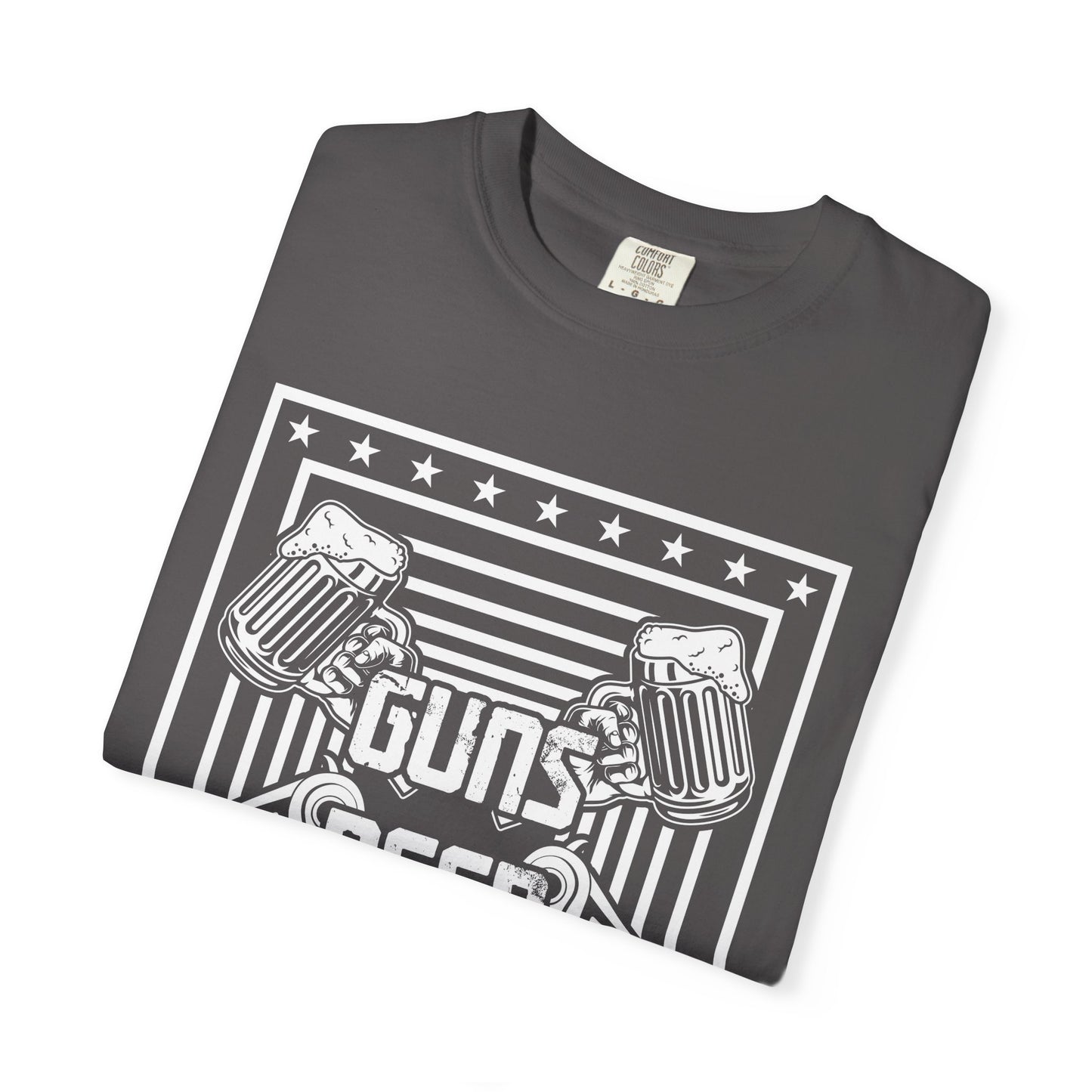 Guns Beer Freedom Graphic T-Shirt, Unisex Tee for Beer Lovers, Patriotic Shirt, Casual Everyday Wear, Independence Day Gift