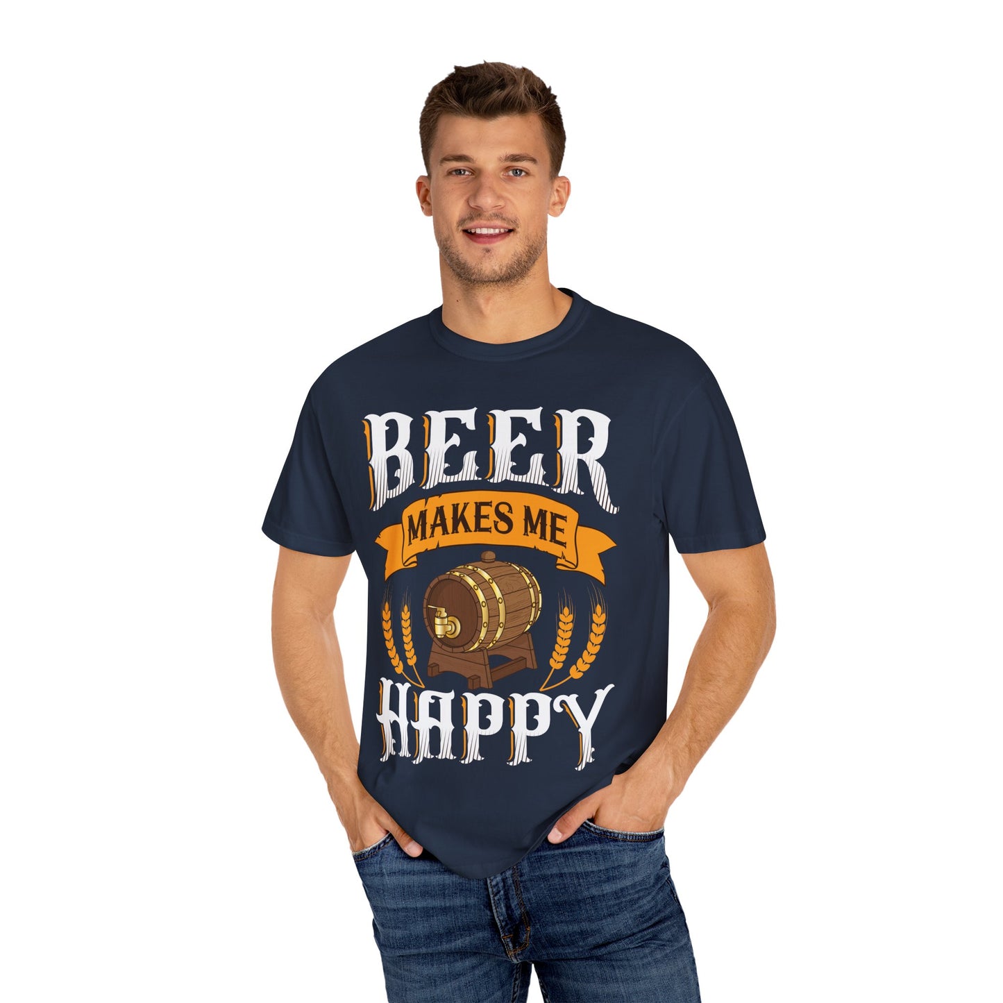 πΊ Beer Makes Me Happy β Funny Beer Barrel Tee