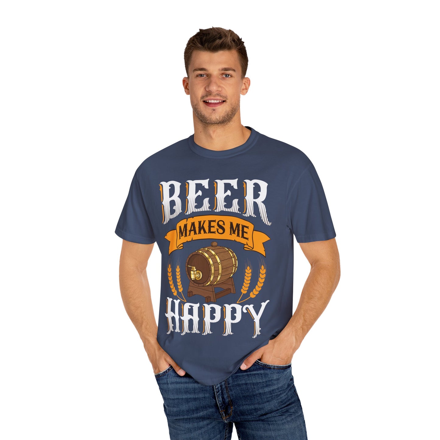 πΊ Beer Makes Me Happy β Funny Beer Barrel Tee