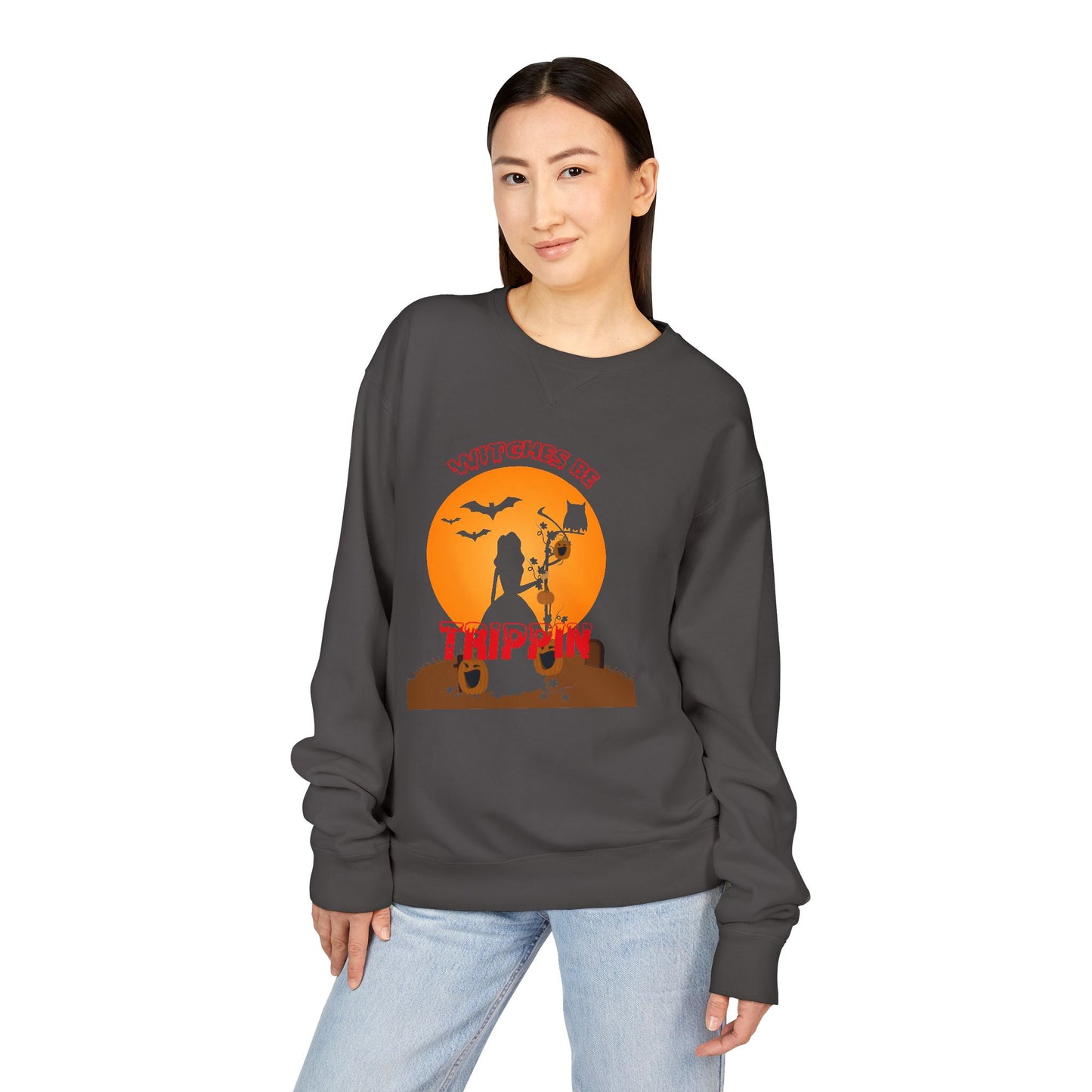 Halloween Spirit Crewneck Sweatshirt, Unisex Fall Apparel, Cozy Sweater for Celebrations, Halloween Costume, Seasonal Gift