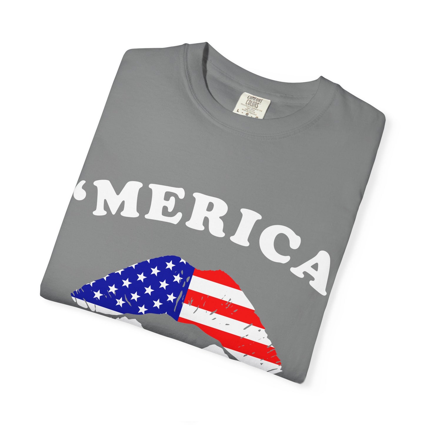 ‘Merica Lips T-Shirt – Patriotic Kiss Tee for Women Who Love Their Country Loud & Proud