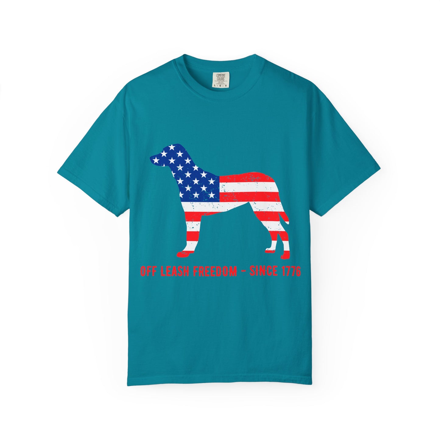 Freedom Dog Graphic T-Shirt, USA Flag Tee, Unisex Dog Lover Shirt, Patriotic Gift for Dog Owners, Casual Everyday Wear
