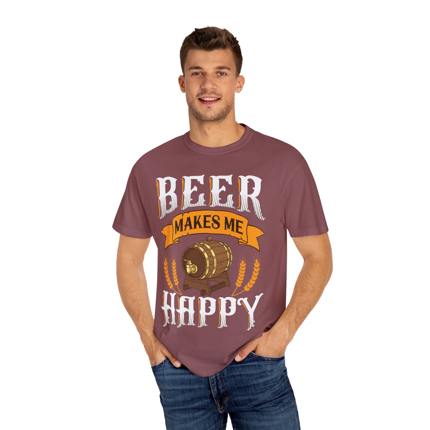 πΊ Beer Makes Me Happy β Funny Beer Barrel Tee