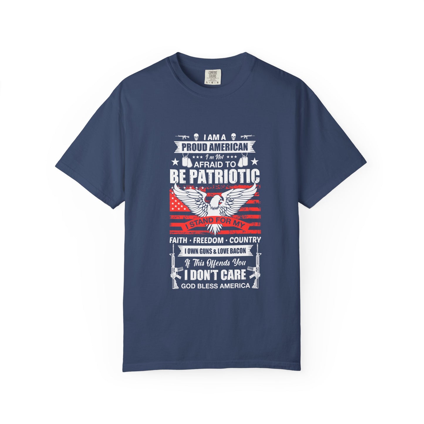 Patriotic T-shirt with Eagle Design, Perfect for Independence Day, Veteran's Day, BBQs, Casual Wear, Gift for Proud Americans
