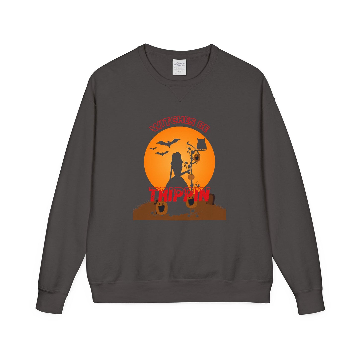 Halloween Spirit Crewneck Sweatshirt, Unisex Fall Apparel, Cozy Sweater for Celebrations, Halloween Costume, Seasonal Gift