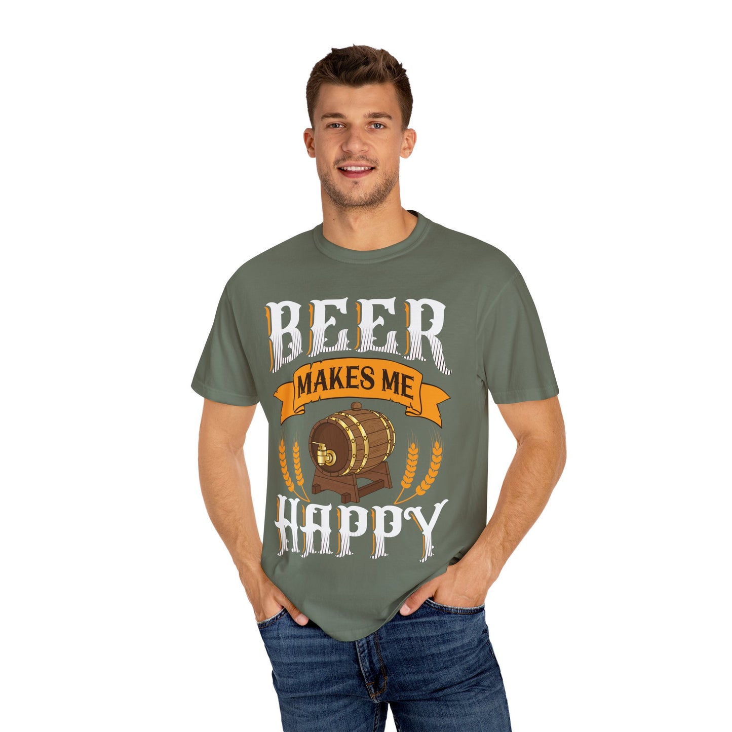 πΊ Beer Makes Me Happy β Funny Beer Barrel Tee