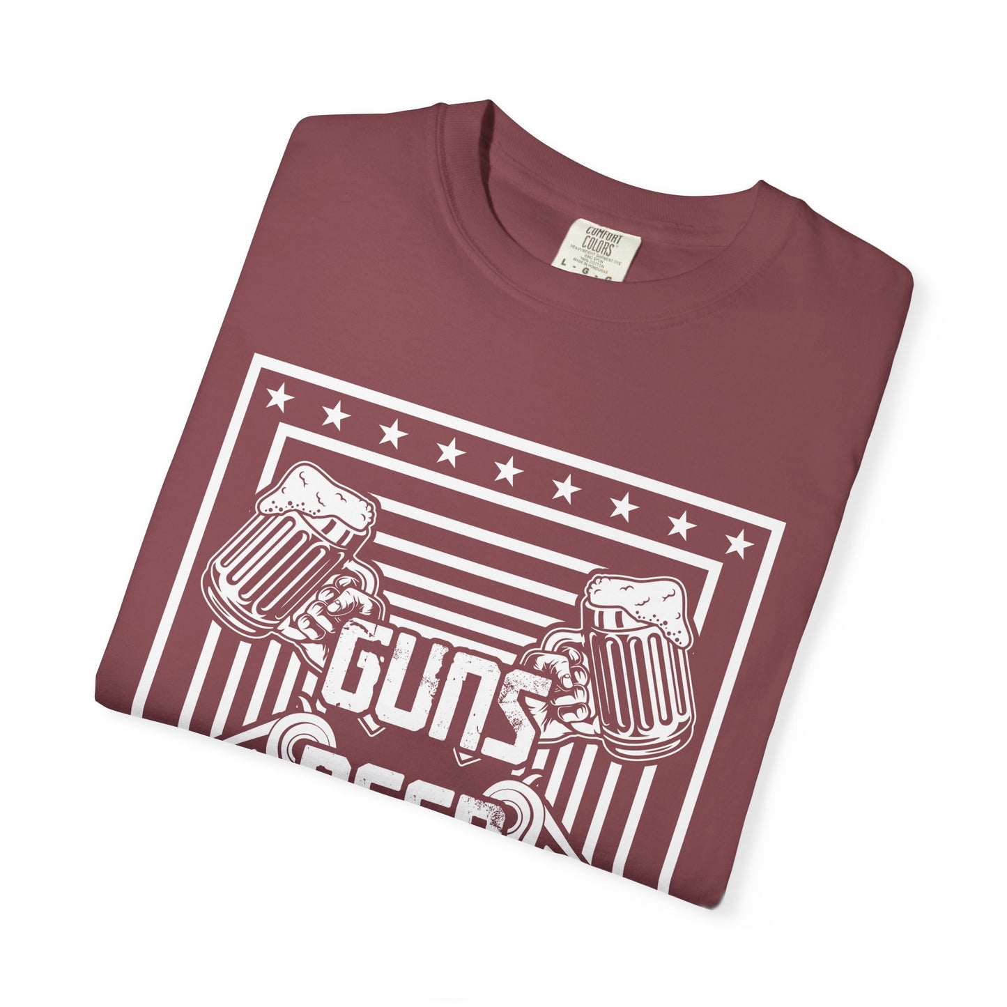 Guns Beer Freedom Graphic T-Shirt, Unisex Tee for Beer Lovers, Patriotic Shirt, Casual Everyday Wear, Independence Day Gift
