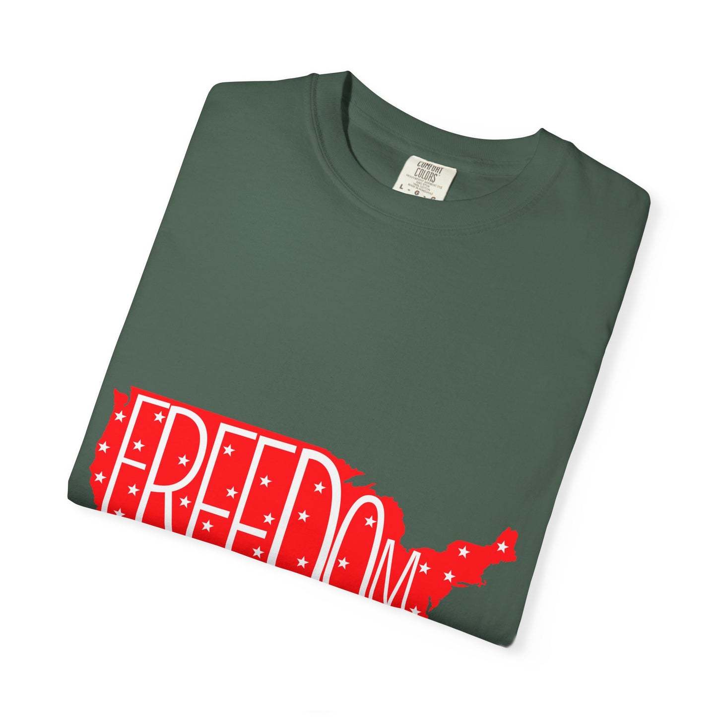 Freedom USA Unisex Garment-Dyed T-shirt, Casual Tee, Independence Day Apparel, Patriotic Shirt, Gift for Americans, USA Pride