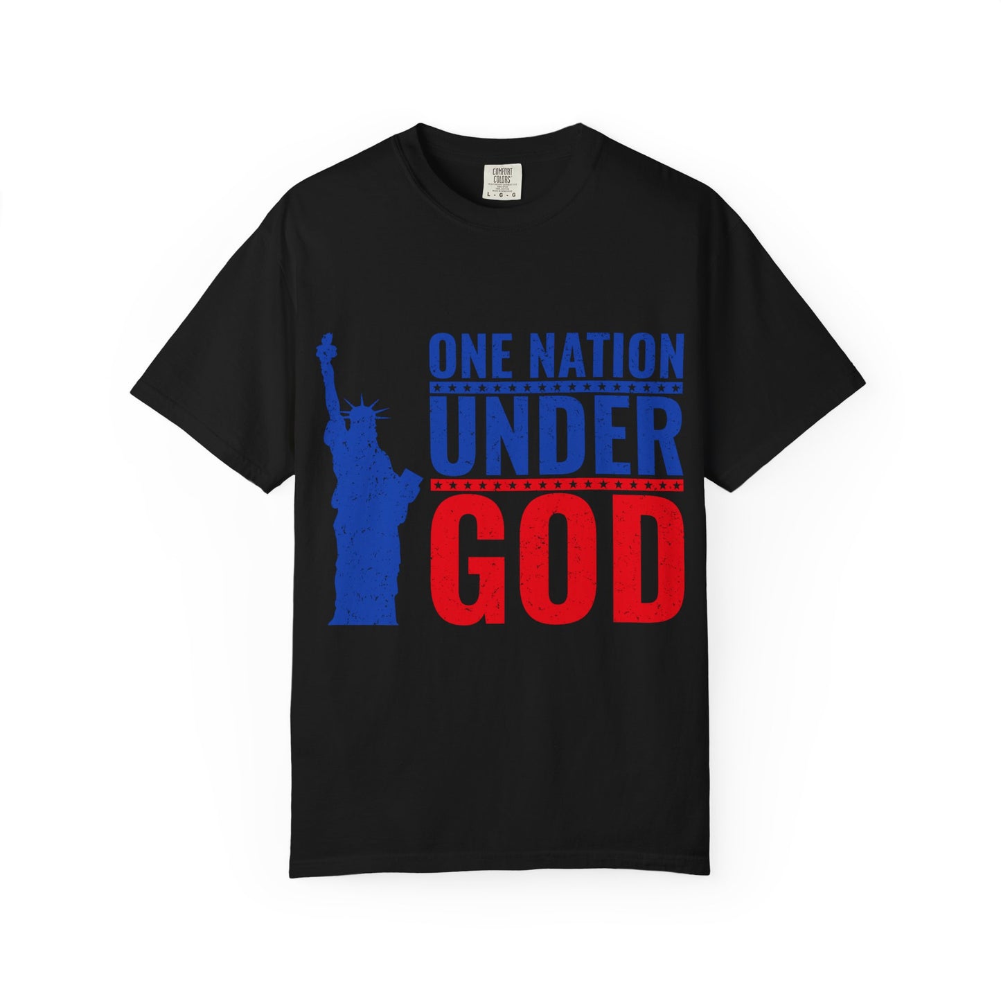 One Nation Under God T-Shirt – Patriotic Christian Tee with Statue of Liberty Design