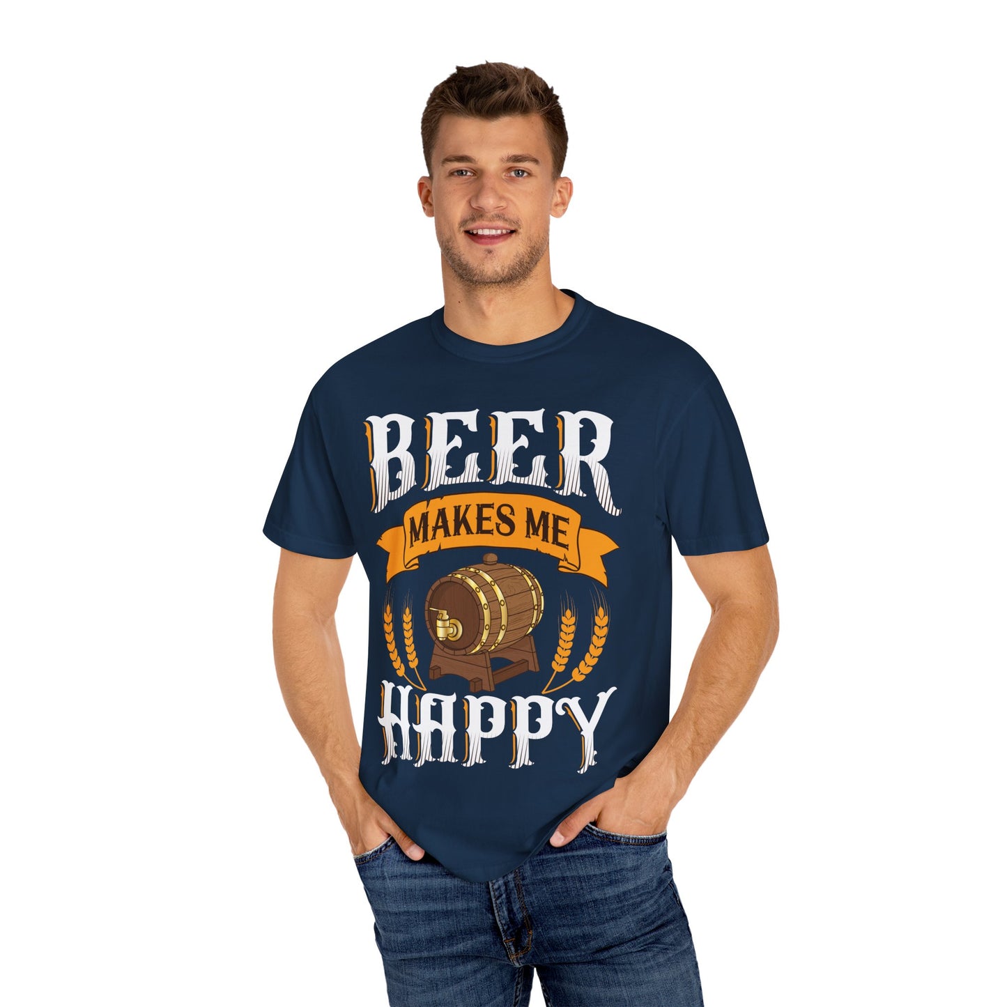 πΊ Beer Makes Me Happy β Funny Beer Barrel Tee