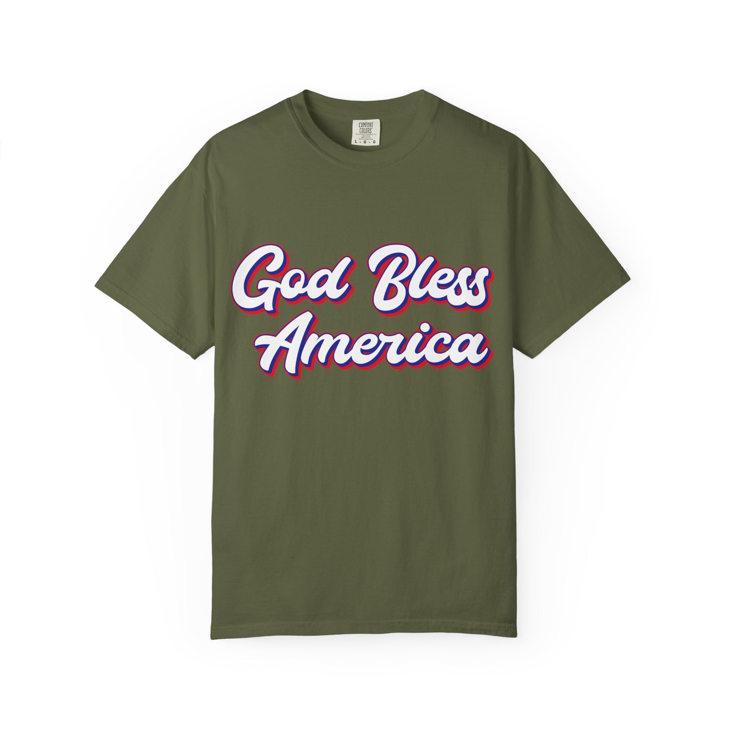 God Bless America Unisex Garment-Dyed T-Shirt, Patriotic Apparel, 4th of July Shirt, Casual Wear, Gift for Veterans, Unisex Tee