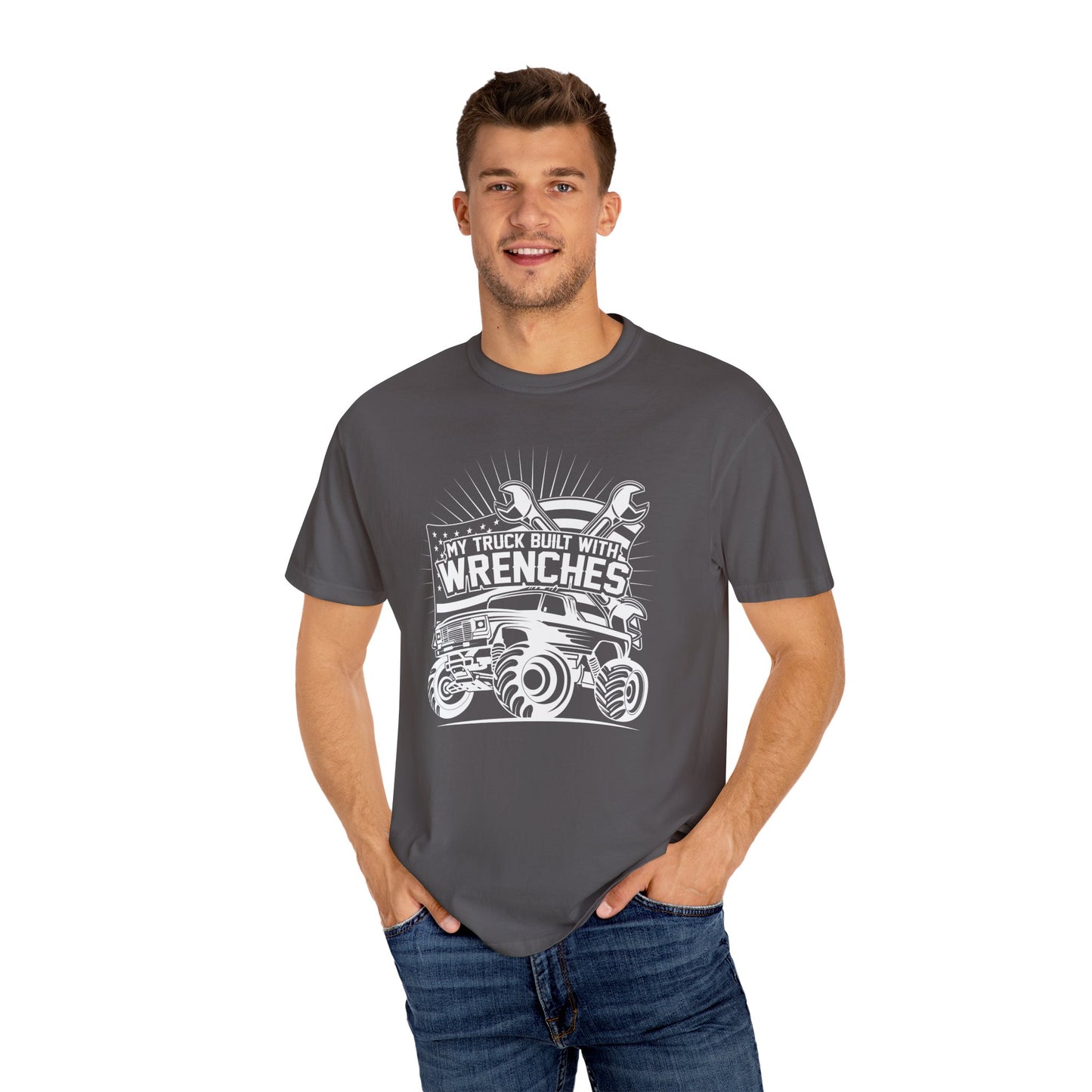 Custom Wrench Graphic T-Shirt, Truck Enthusiast Tee, Gift for Mechanics, Birthday Present, Casual Wear, Unisex Style
