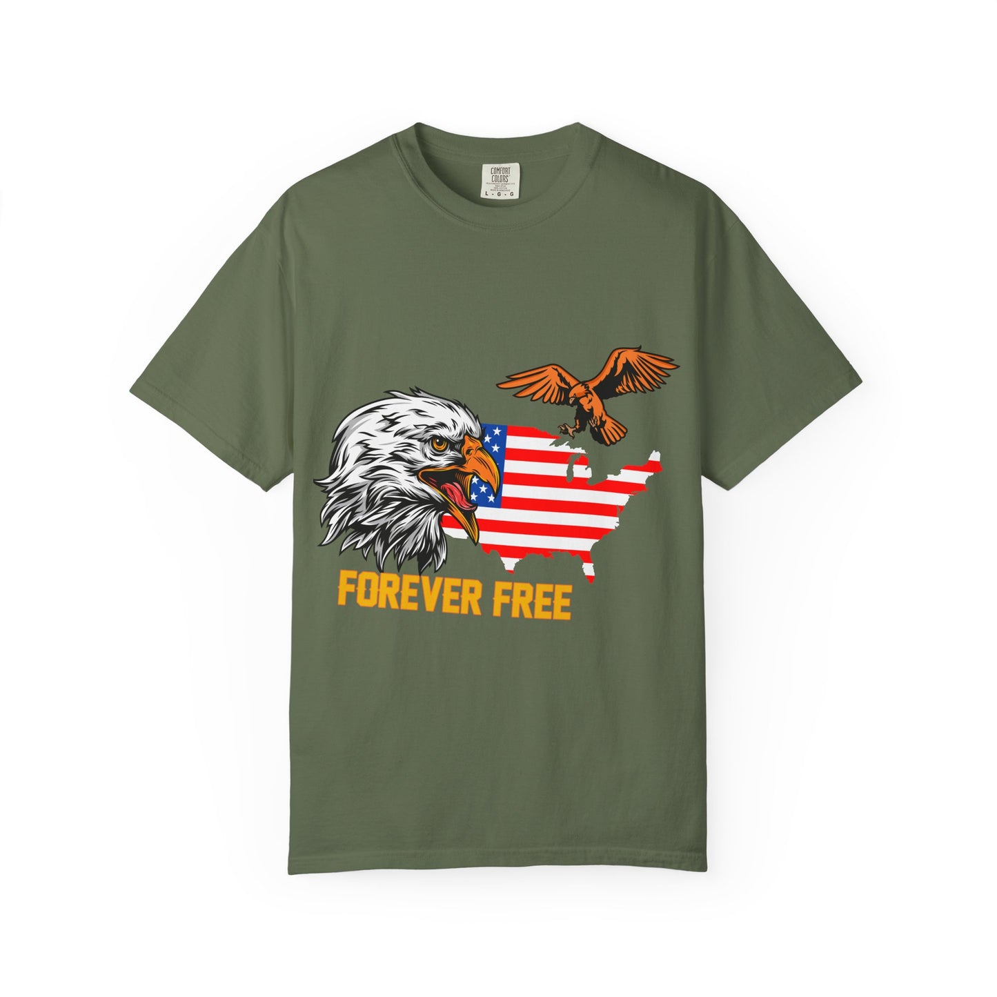 Forever Free Eagle Graphic T-Shirt, Patriotic Apparel, Unisex Casual Wear, Independence Day Gift, Nature Lover Tee, USA Flag Shirt