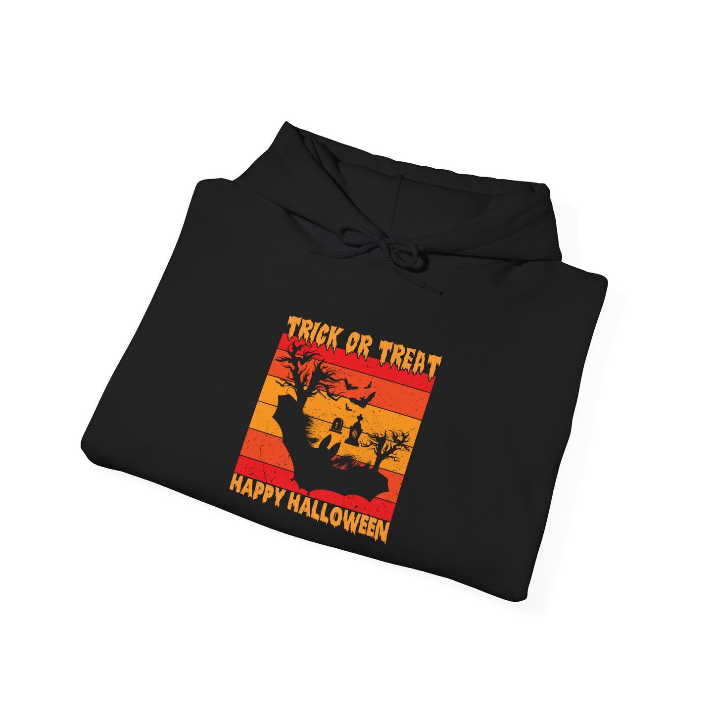 Halloween Themed Hoodie, Cozy Sweatshirt, Trick or Treat Apparel, Unisex Hoodie for Fall, Halloween Party Wear, Seasonal Wear