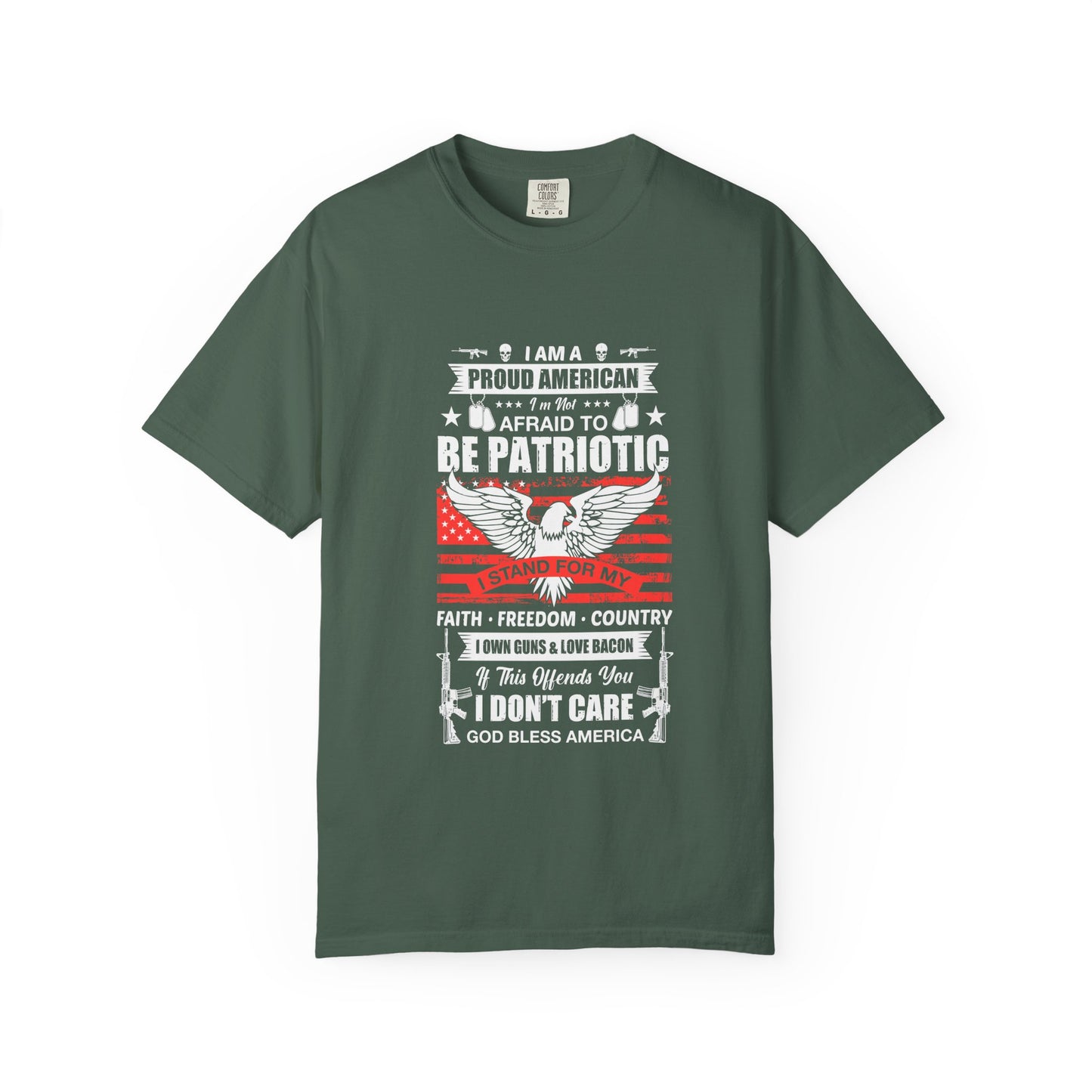 Patriotic T-shirt with Eagle Design, Perfect for Independence Day, Veteran's Day, BBQs, Casual Wear, Gift for Proud Americans