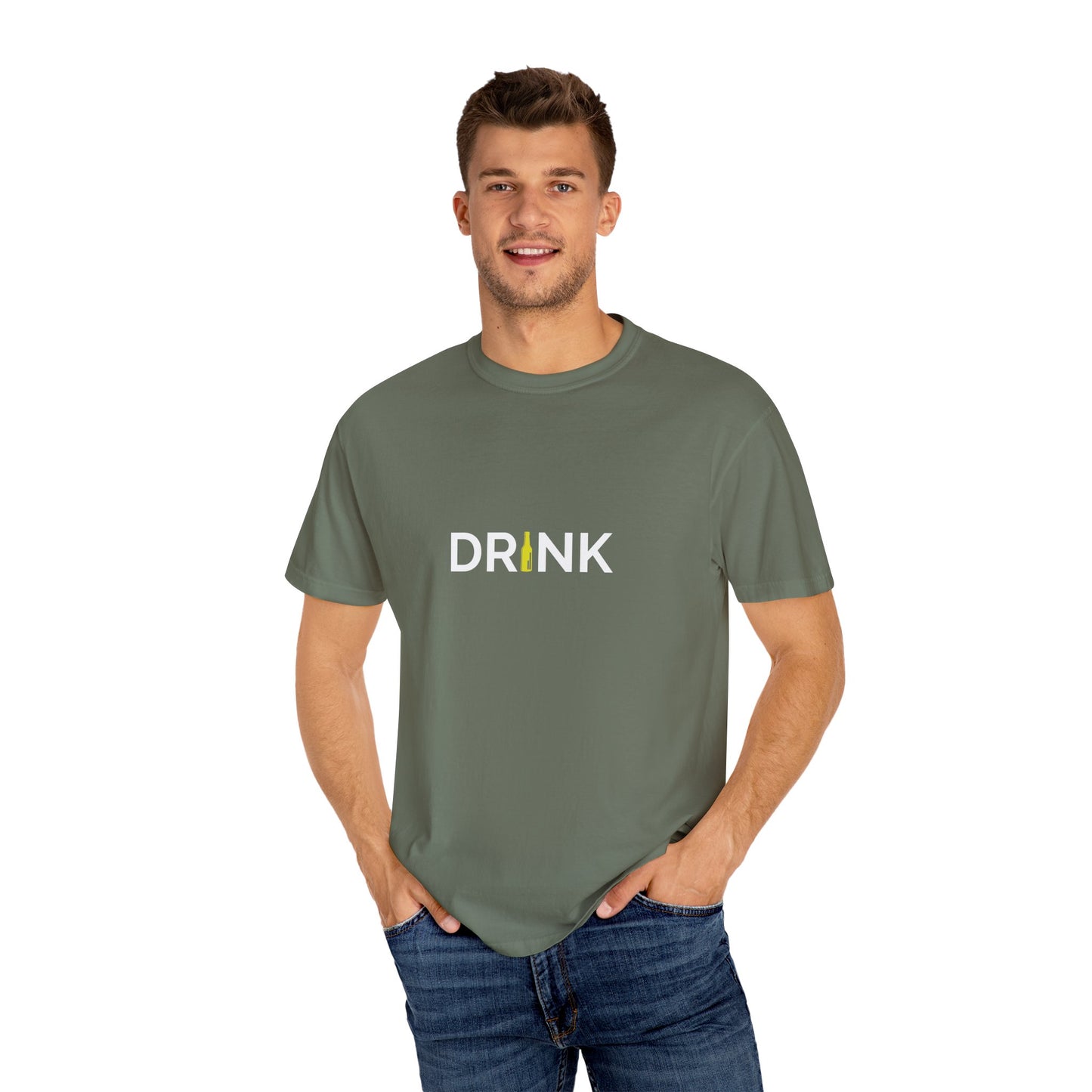 DRINK Minimalist Beer Bottle Tee β Clean Design, Loud Message