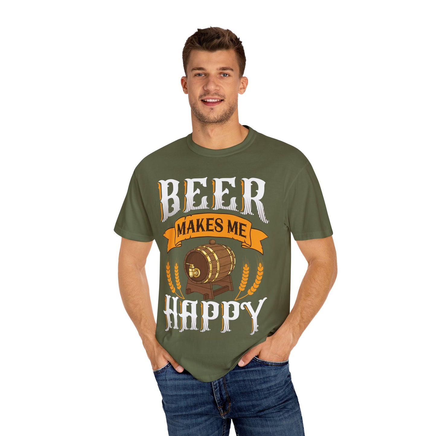 πΊ Beer Makes Me Happy β Funny Beer Barrel Tee