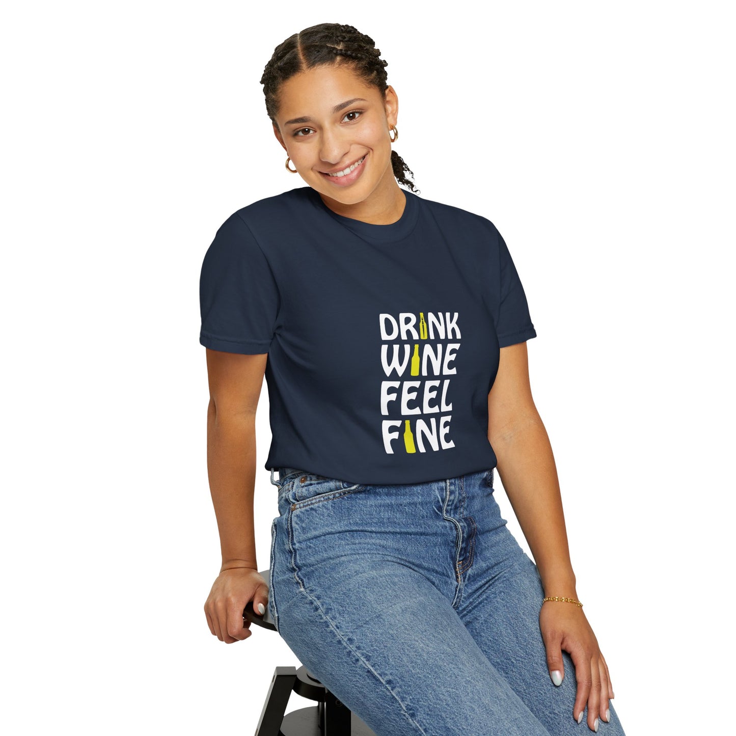 Drink Wine Feel Fine Shirt – Funny Wine Lover T-Shirt, Chill Vibes Graphic Tee