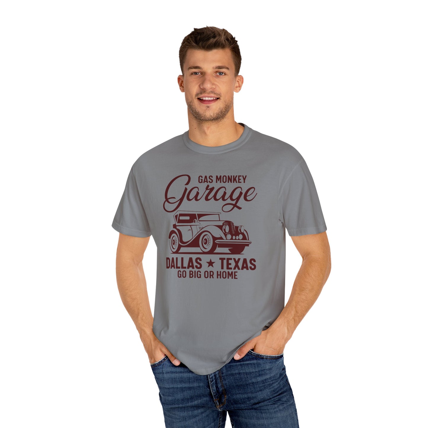 Gas Monkey Garage T-Shirt, Vintage Car Tee, Dallas Texas Shirt, Unisex Casual Wear, Go Big or Home Apparel