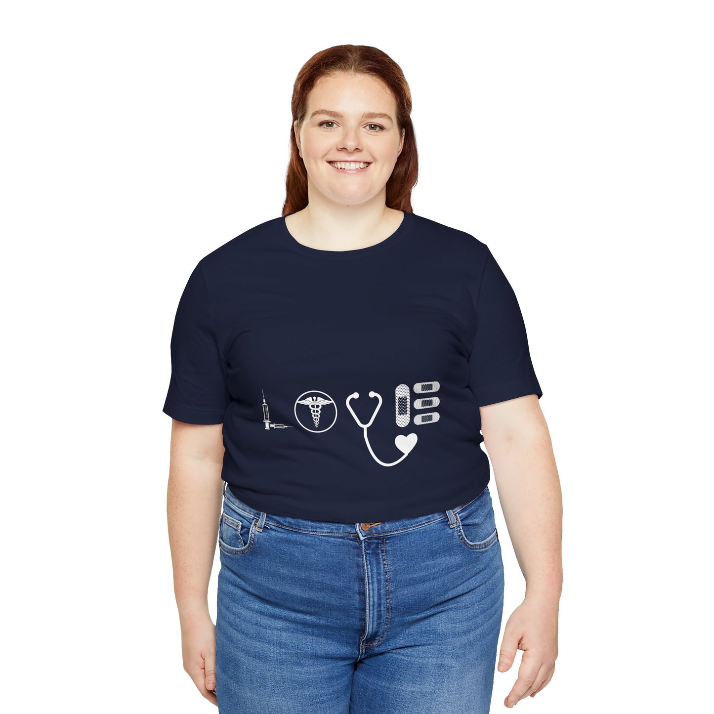 Nurse Medical Icons Shirt – Stethoscope Syringe Healthcare Graphic Tee