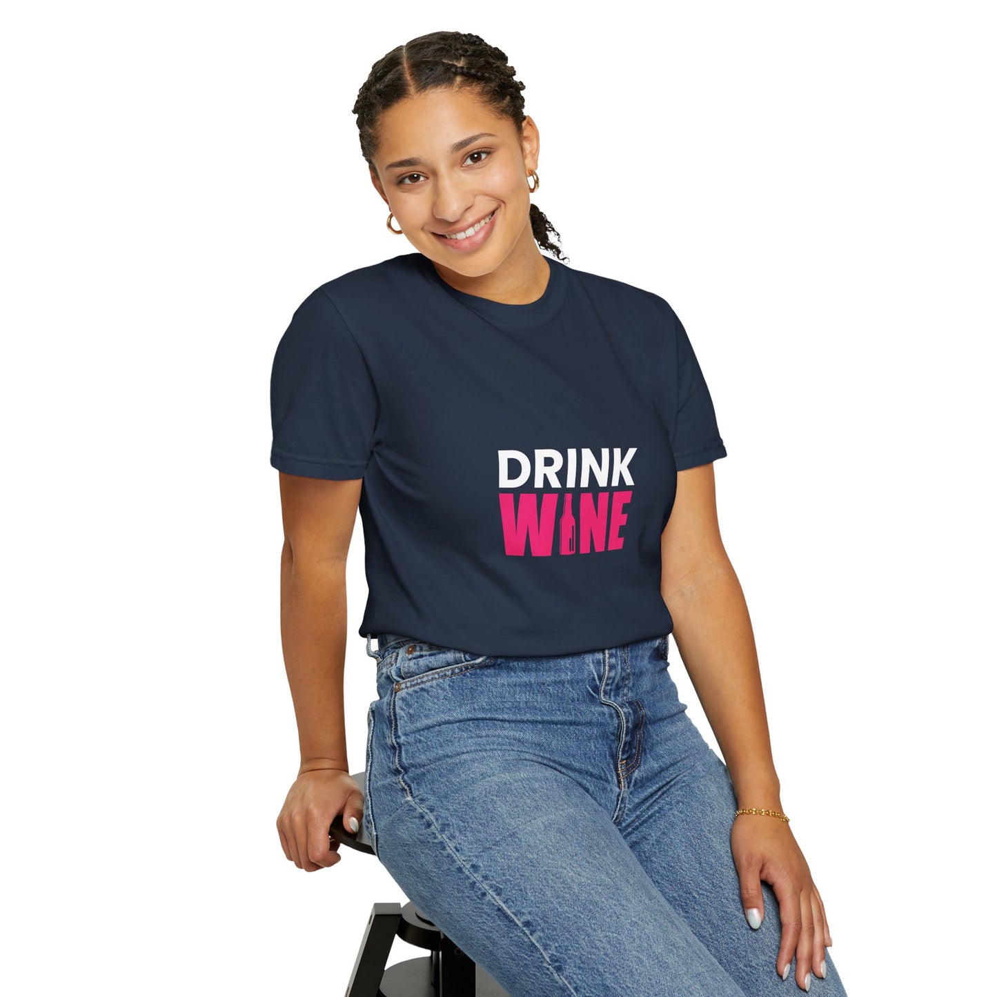 DRINK WINE Graphic Tee – Bold Minimalist Wine Lover Shirt