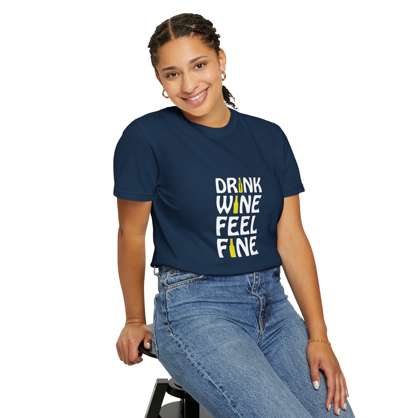 Drink Wine Feel Fine Shirt – Funny Wine Lover T-Shirt, Chill Vibes Graphic Tee
