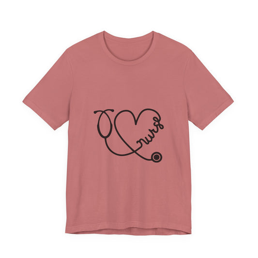 Nurse Heart Stethoscope T-Shirt — Cute Medical Gift Tee for Nurses