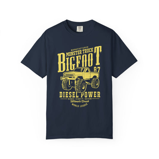 Bigfoot Monster Truck T-Shirt | Unisex Garment-Dyed Tee, Vintage Style Shirt, Perfect for Truck Lovers, Birthday Gift, Outdoor Adventures