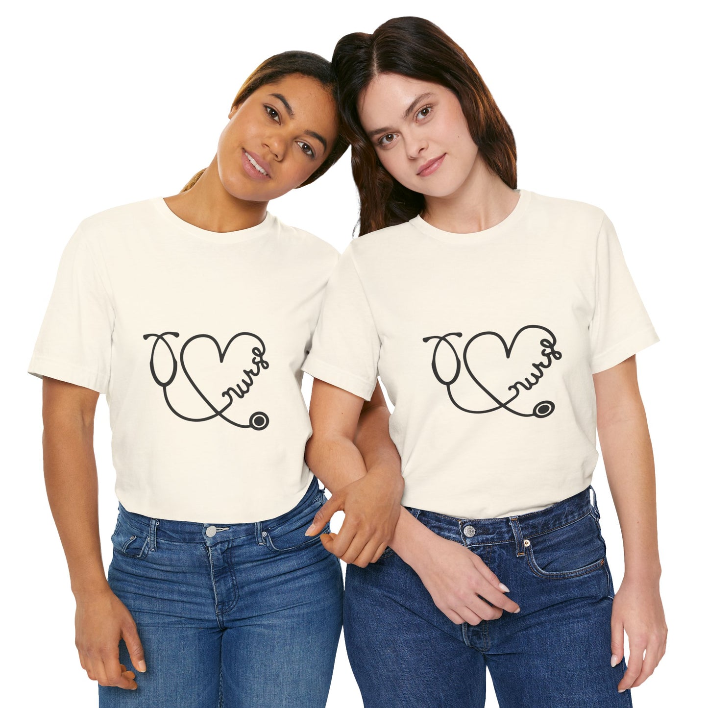 Nurse Heart Stethoscope T-Shirt — Cute Medical Gift Tee for Nurses