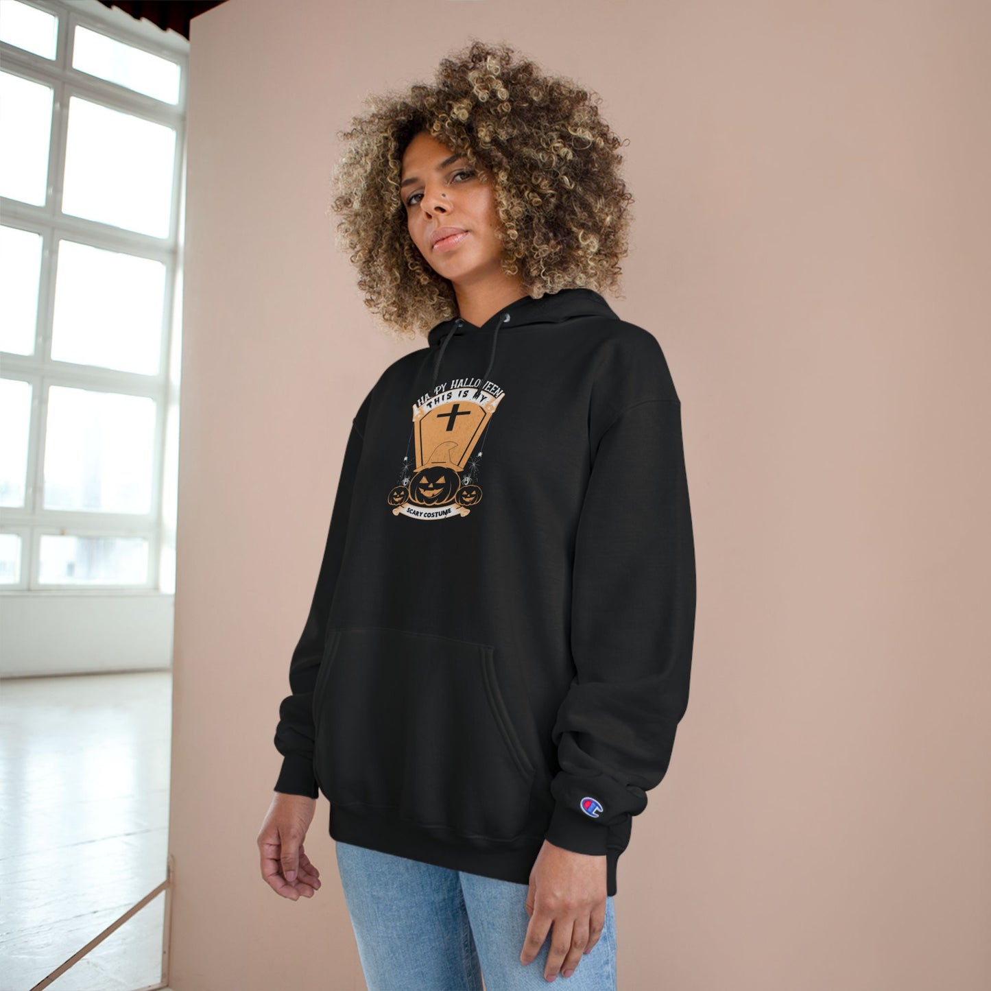 🎭 Hoodie: Scary Costume Heat by SteelGritWear & Champion