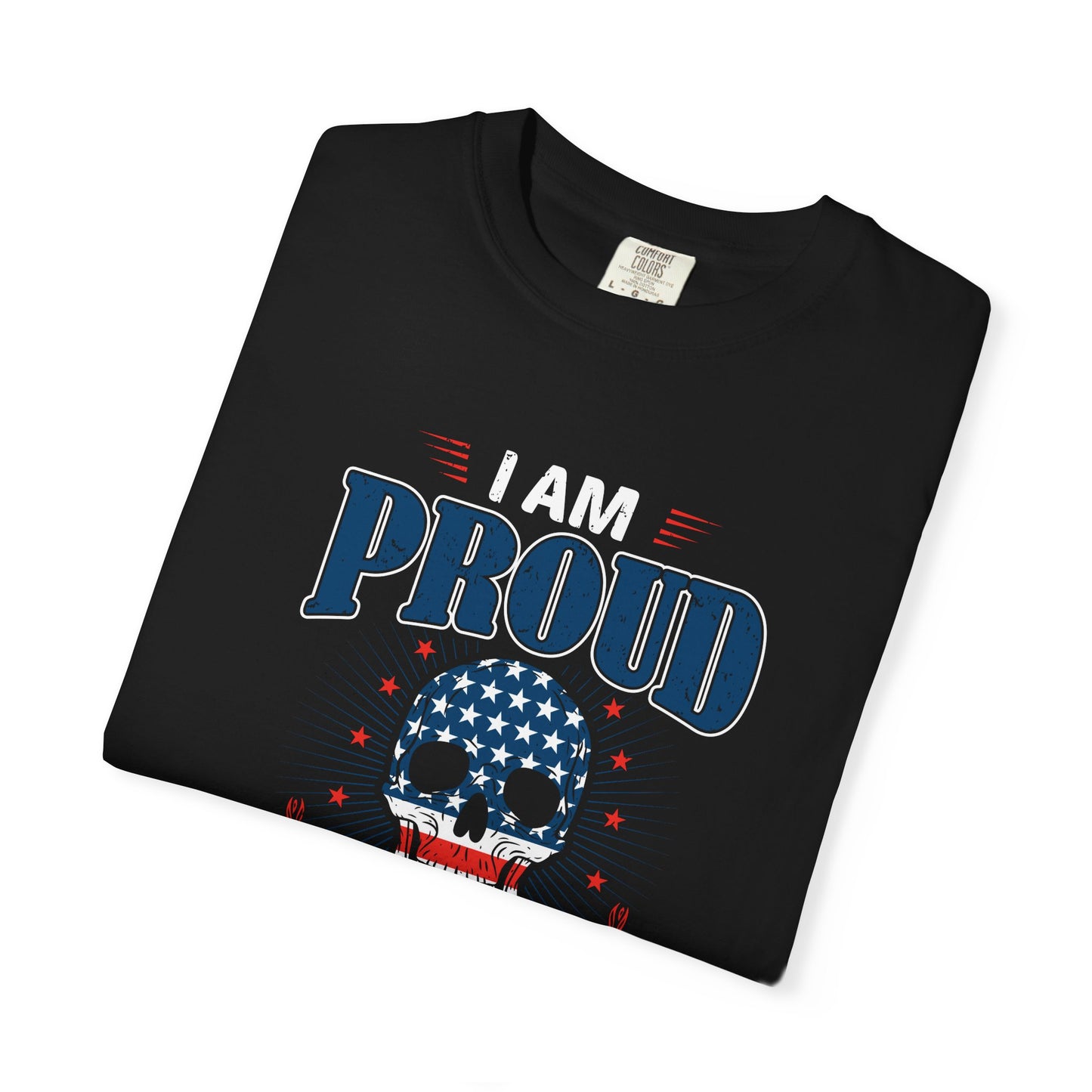 Patriotic Graphic T-shirt - I Am Proud American, Unisex Tee for Independence Day, Memorial Day, Veterans Day, Casual Wear