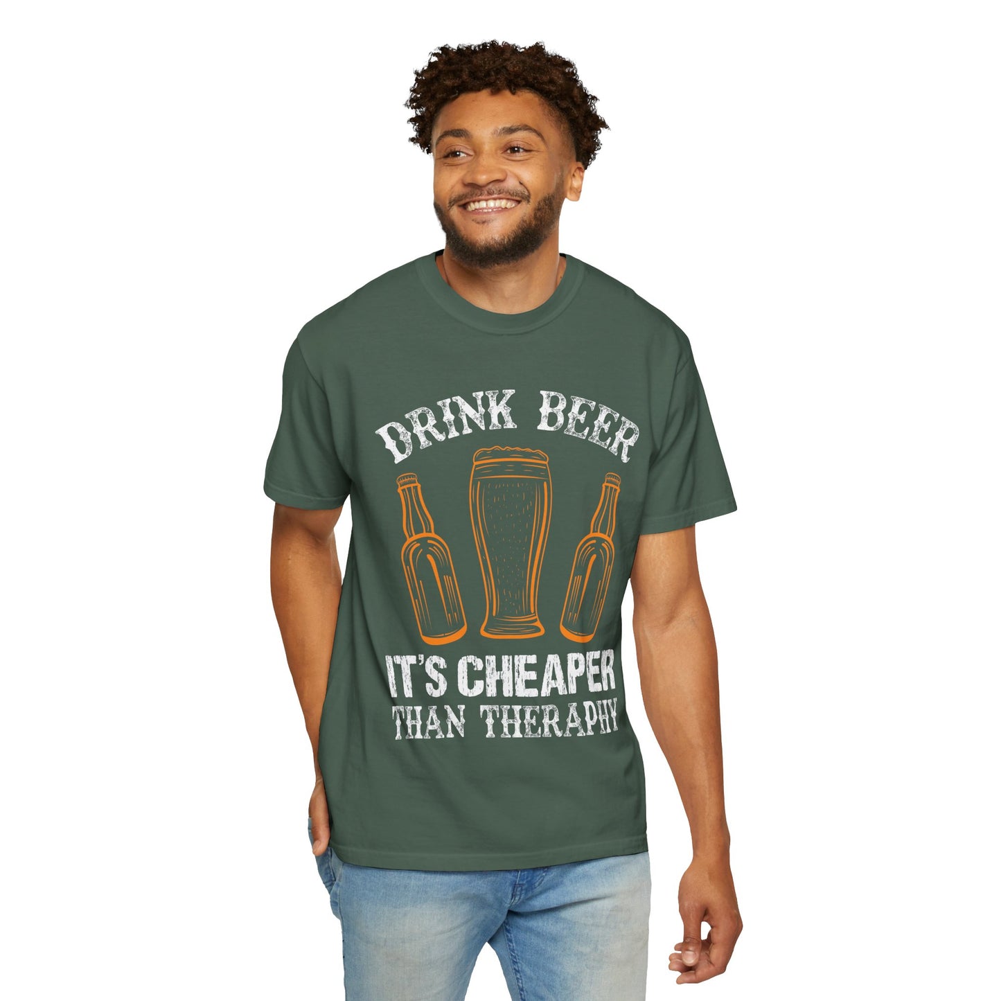 "Drink Beer – It’s Cheaper Than Therapy" Funny T-Shirt 🍻😂