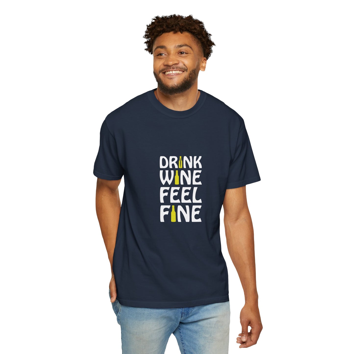 Drink Wine Feel Fine Shirt – Funny Wine Lover T-Shirt, Chill Vibes Graphic Tee