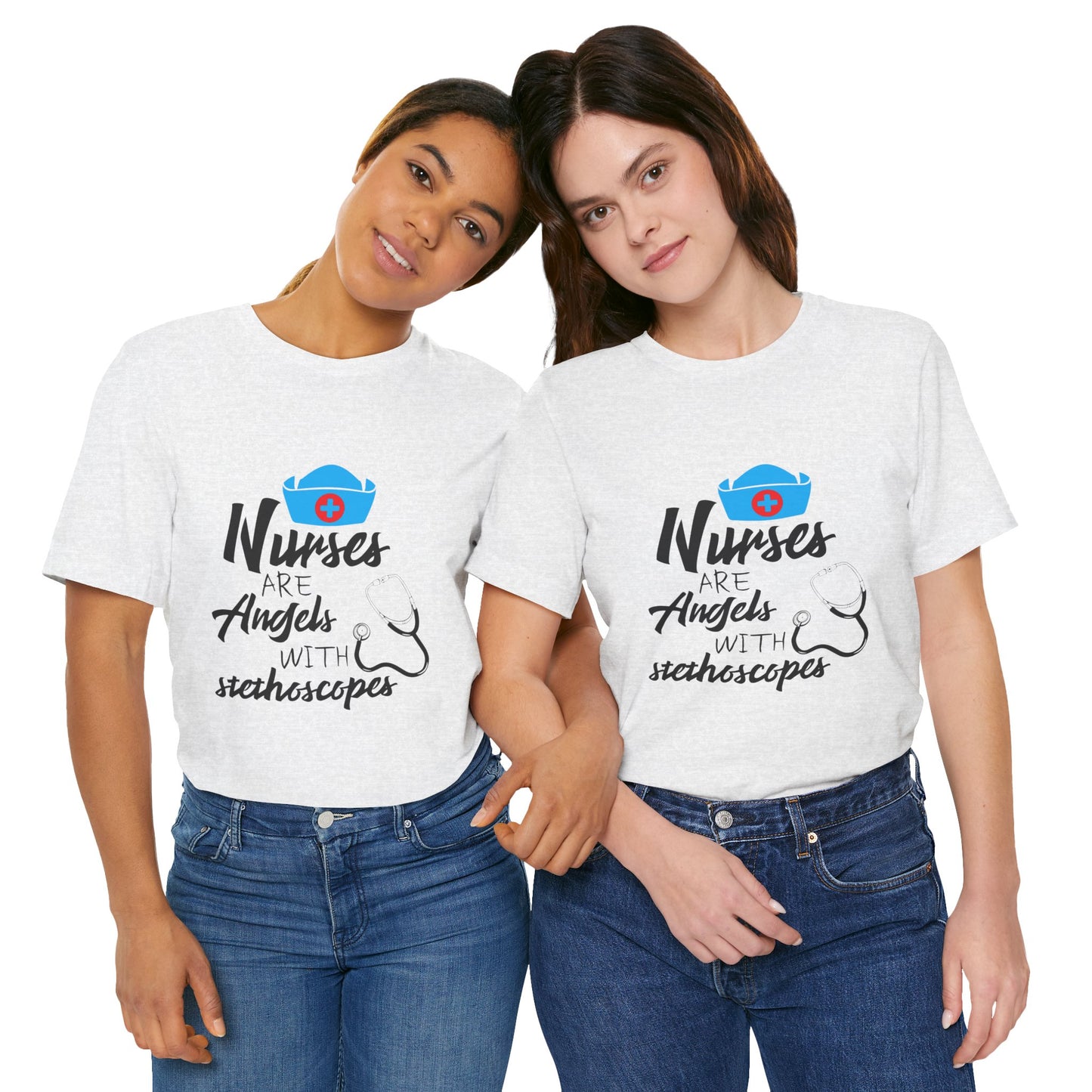 Nurses Are Angels with Stethoscopes Shirt – Nurse Appreciation Graphic Tee