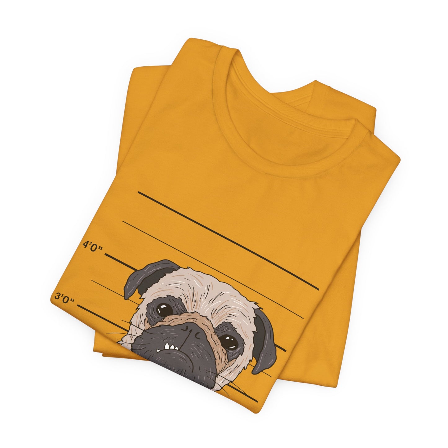 Funny Pug Shirt – Bad Dog Mugshot Graphic T-Shirt