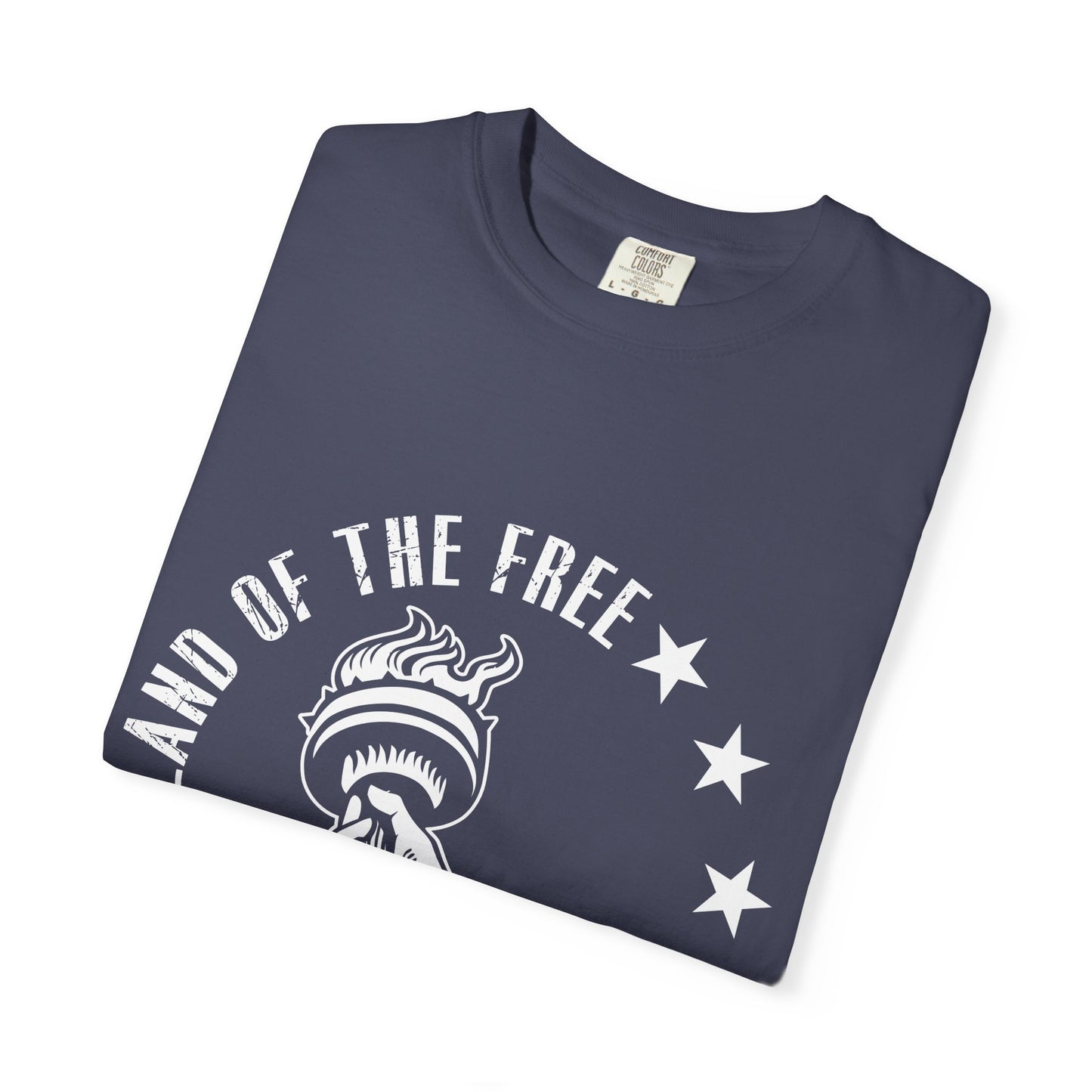 Land of the Free Garment-Dyed T-shirt, Unisex Graphic Tee, Independence Day Celebration, Casual Wear, Star-Spangled Style, [...]