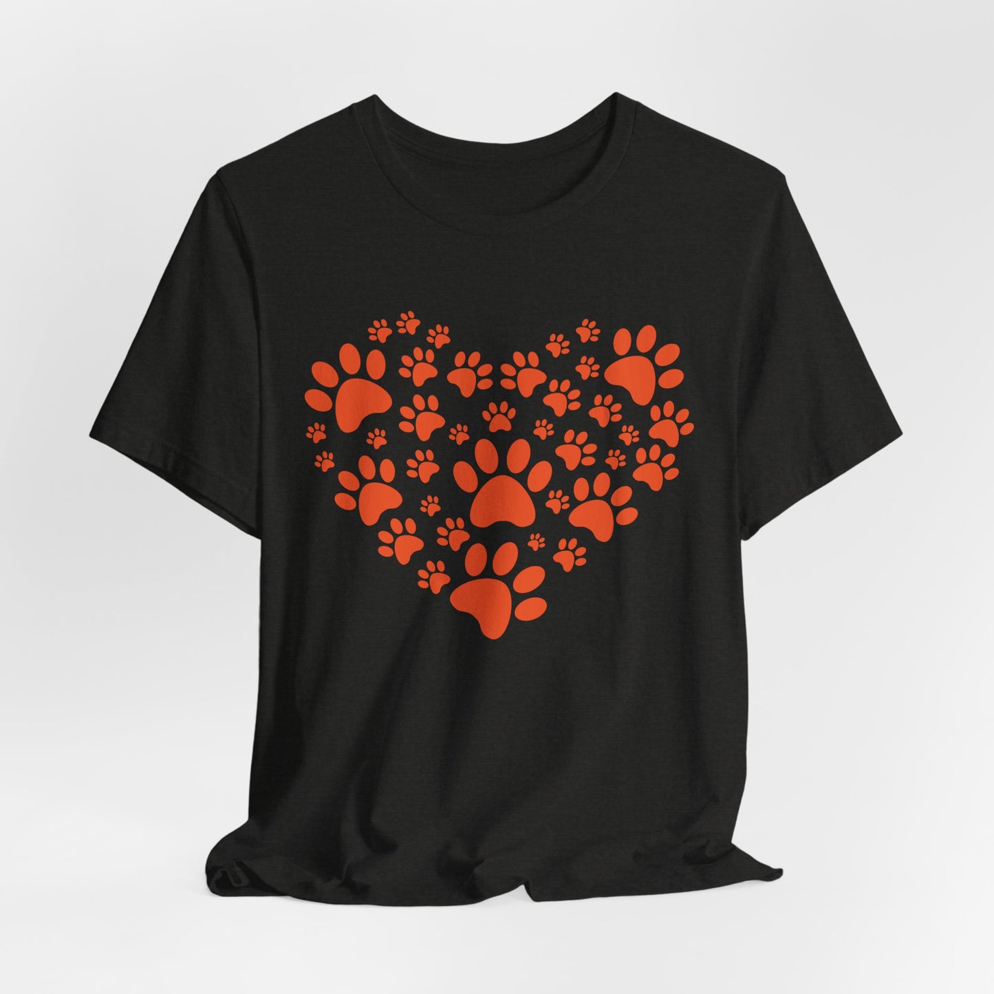 Dog Paw Heart Shirt – Dog Lover Paw Print Heart Tee