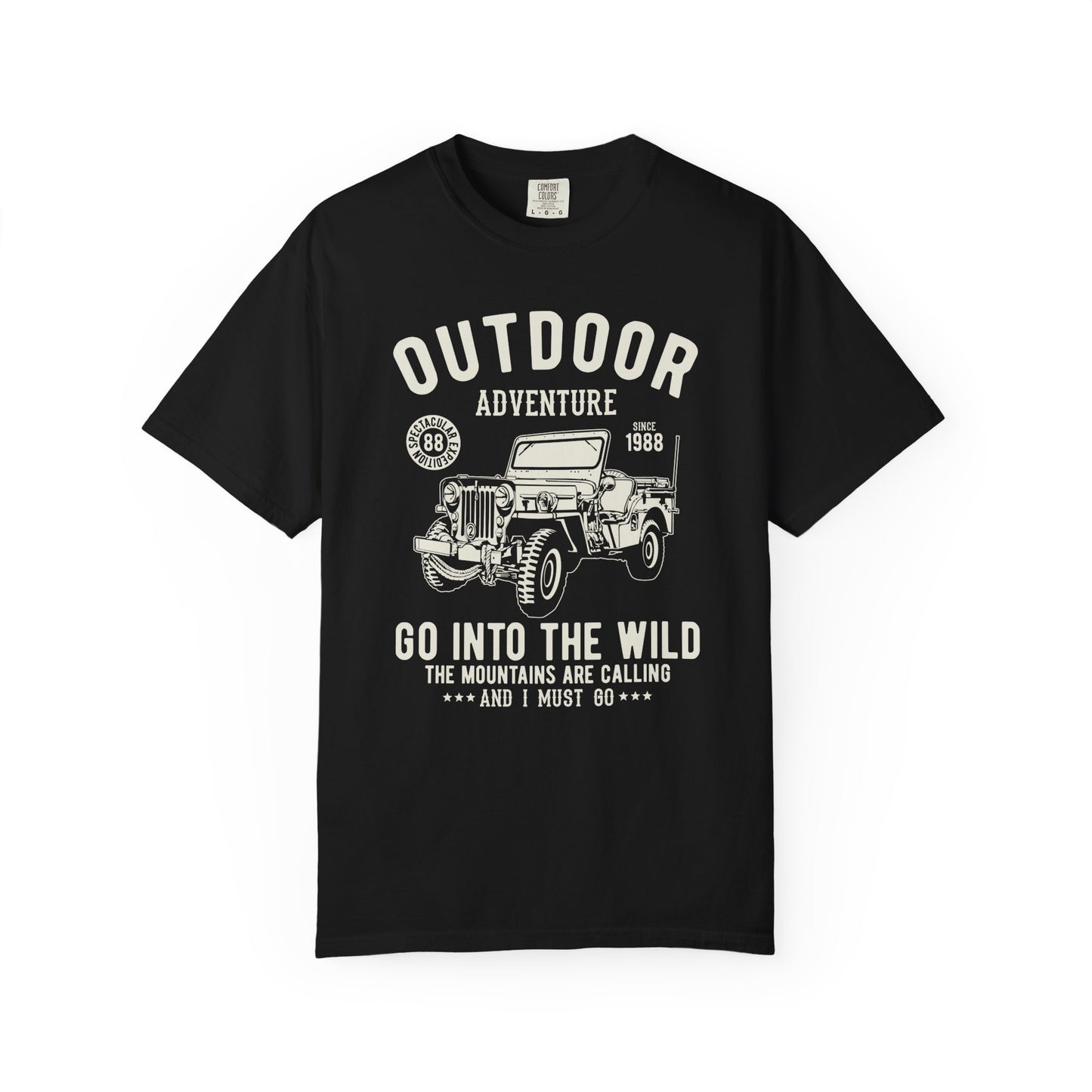Outdoor Adventure Unisex Garment-Dyed T-shirt, Jeep Lover Gift, Camping Shirt, Hiking Apparel, Nature Enthusiast Tee