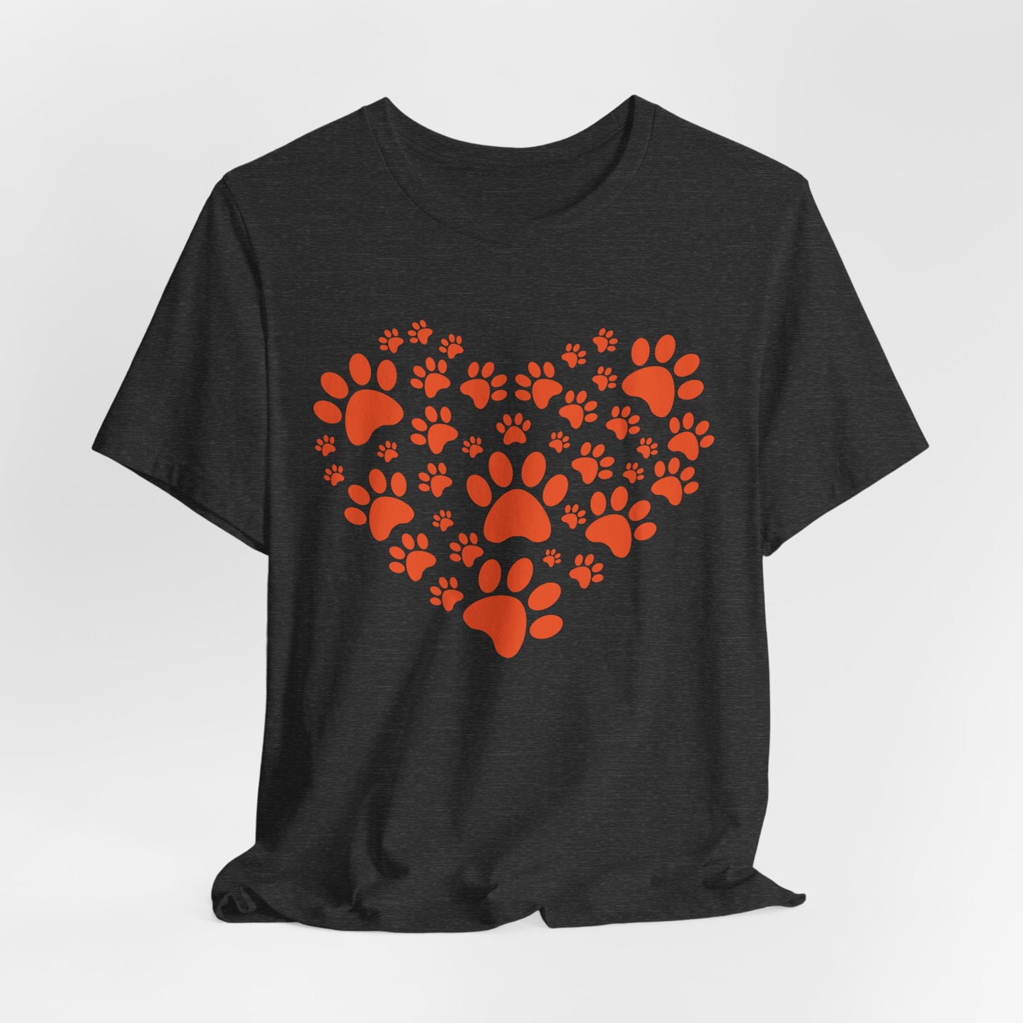 Dog Paw Heart Shirt – Dog Lover Paw Print Heart Tee