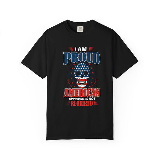 Patriotic Graphic T-shirt - I Am Proud American, Unisex Tee for Independence Day, Memorial Day, Veterans Day, Casual Wear