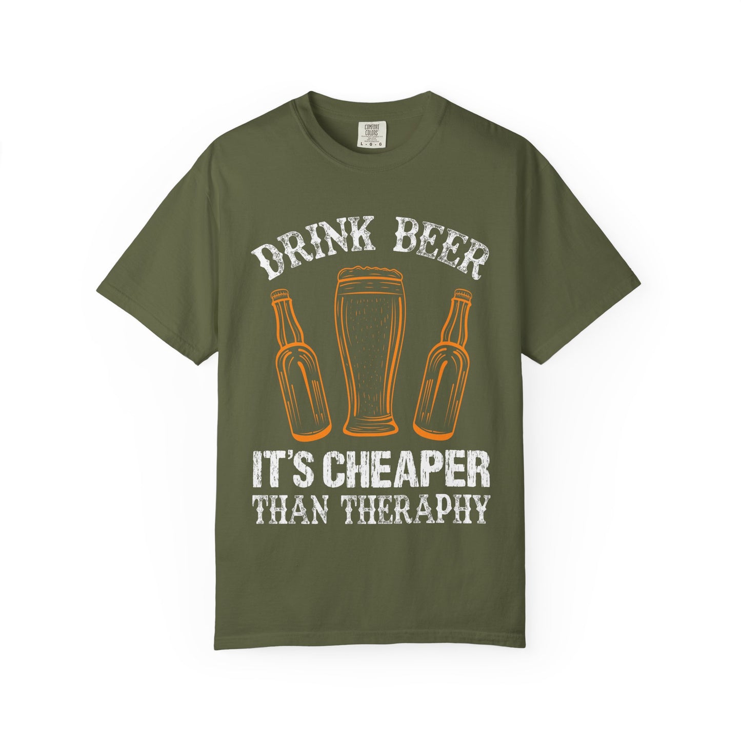 "Drink Beer – It’s Cheaper Than Therapy" Funny T-Shirt 🍻😂
