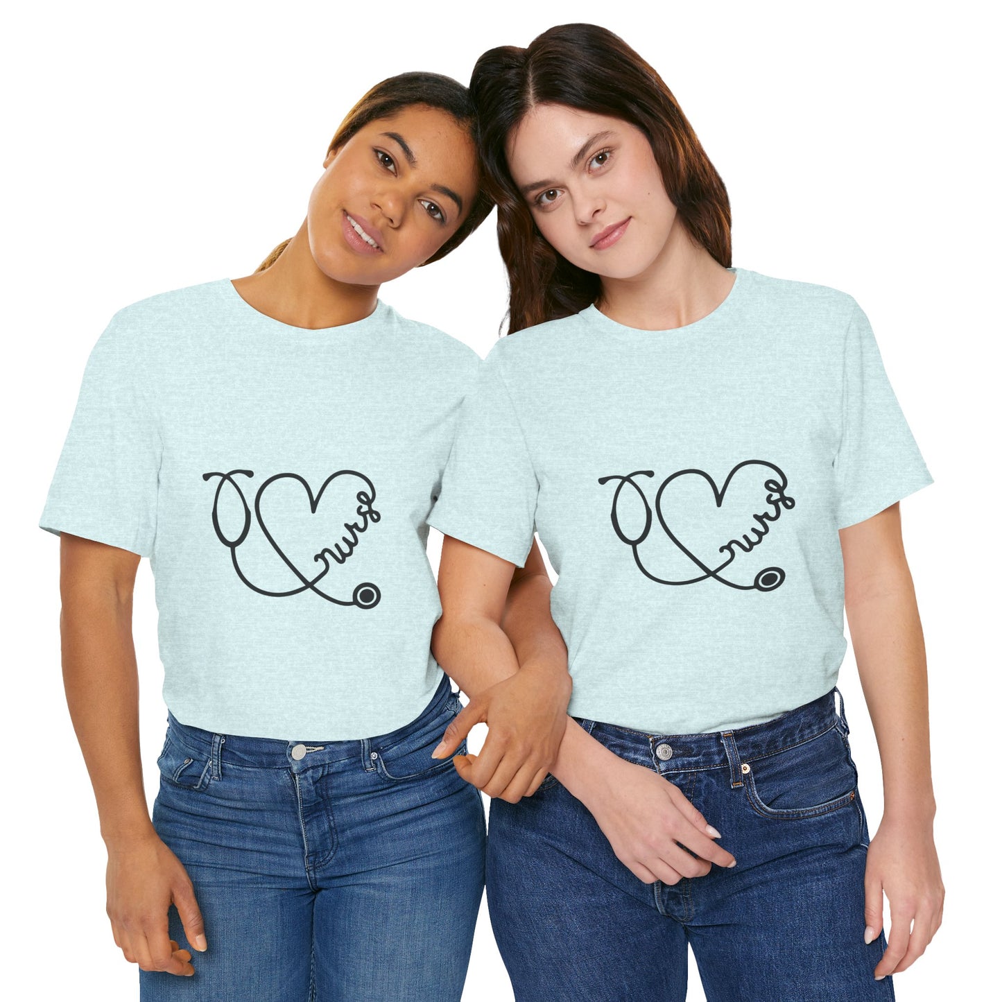 Nurse Heart Stethoscope T-Shirt — Cute Medical Gift Tee for Nurses