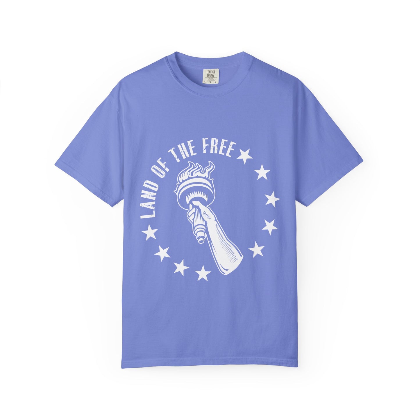 Land of the Free Garment-Dyed T-shirt, Unisex Graphic Tee, Independence Day Celebration, Casual Wear, Star-Spangled Style, [...]