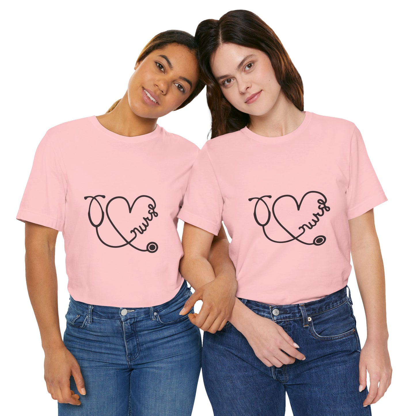 Nurse Heart Stethoscope T-Shirt — Cute Medical Gift Tee for Nurses