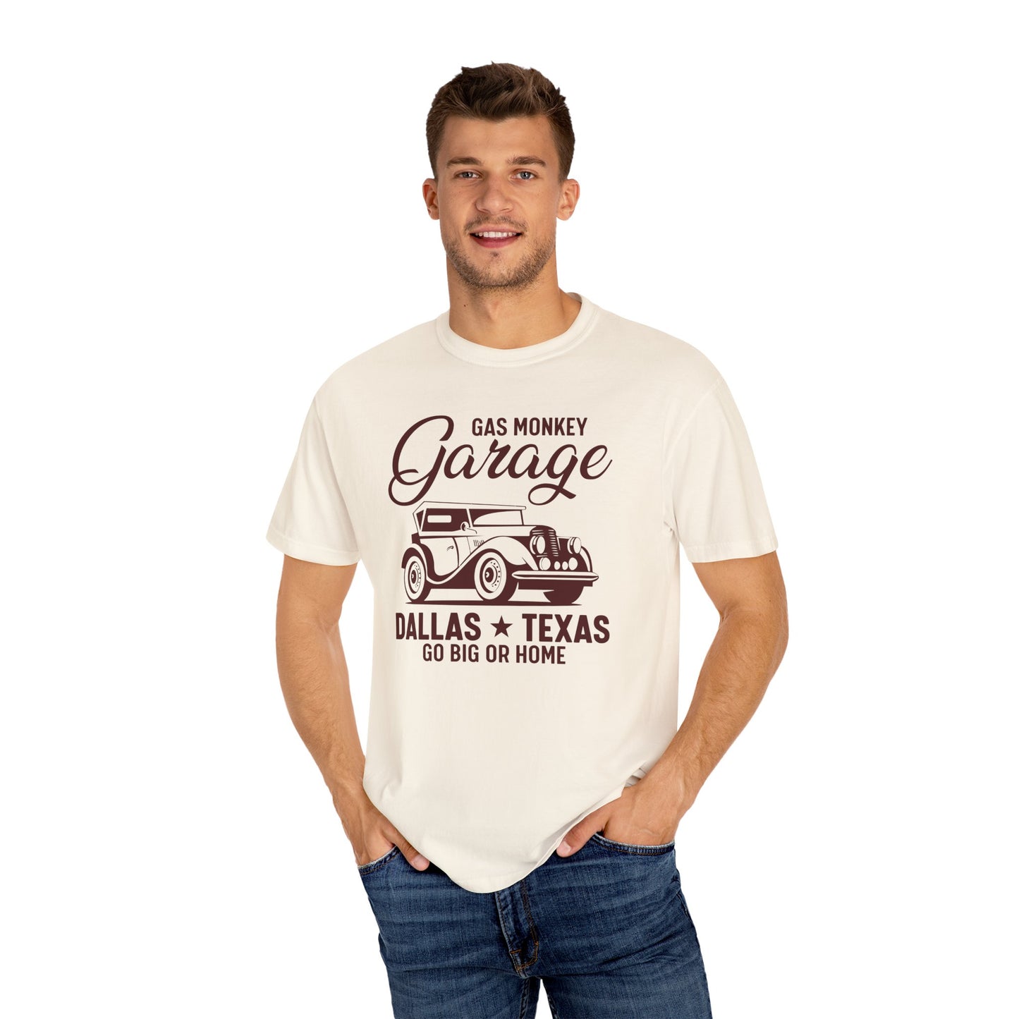 Gas Monkey Garage T-Shirt, Vintage Car Tee, Dallas Texas Shirt, Unisex Casual Wear, Go Big or Home Apparel