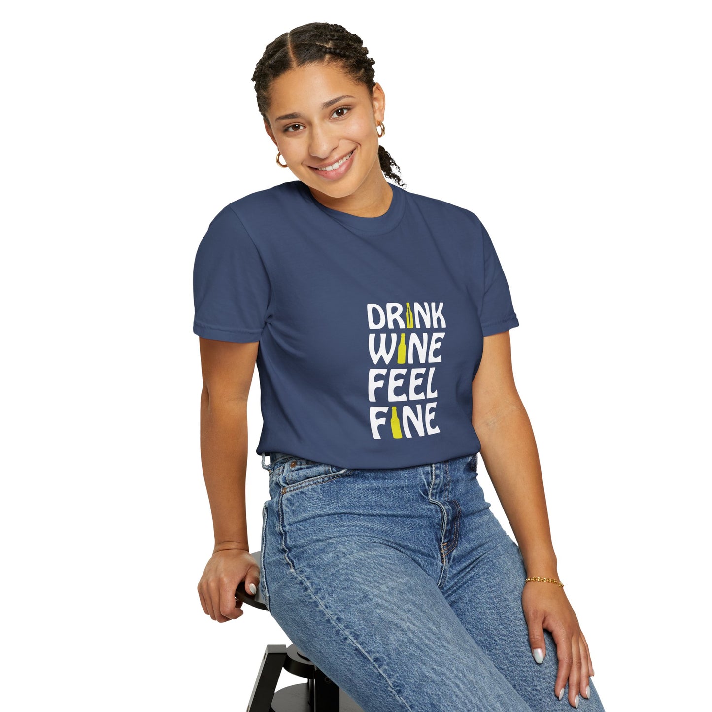 Drink Wine Feel Fine Shirt – Funny Wine Lover T-Shirt, Chill Vibes Graphic Tee